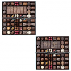 Boite 54 chocolats assortis et tablette de chocolat lait ou noir